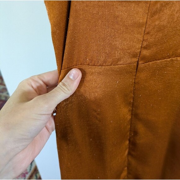 NWT Constantine Rust Orange Satin Maxi Dress - Picture 10 of 11